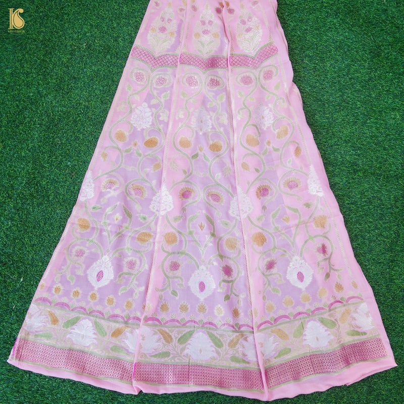Handloom Pure Georgette Kalidar Banarasi Lehenga