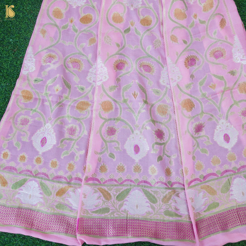 Handloom Pure Georgette Kalidar Banarasi Lehenga