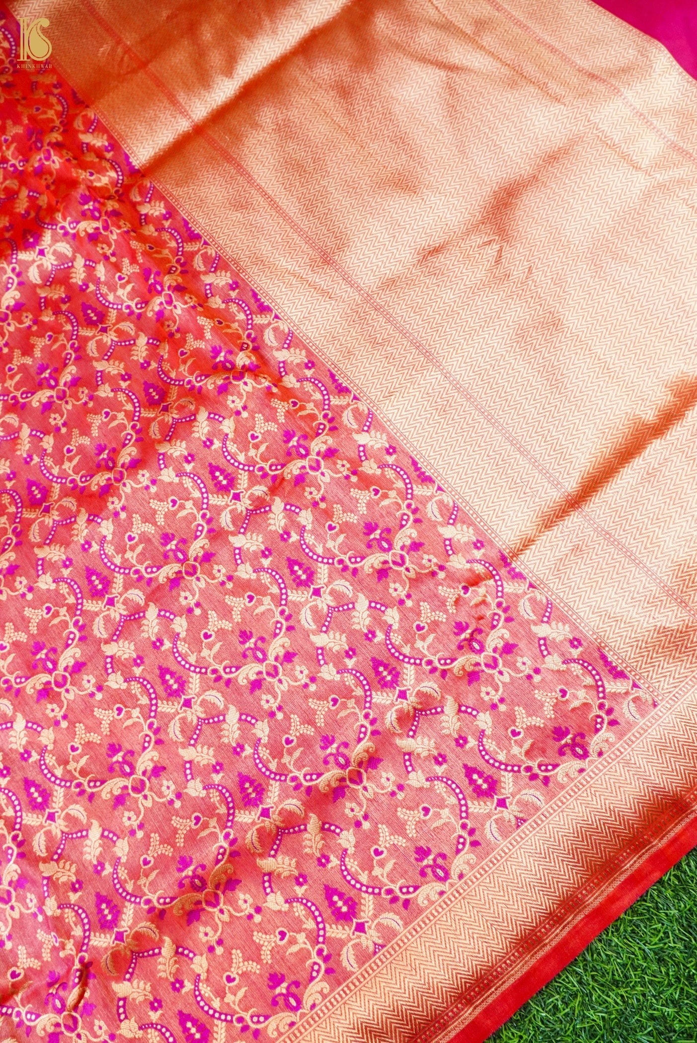 Handloom Banarasi Katan Silk Zari Vasket Saree