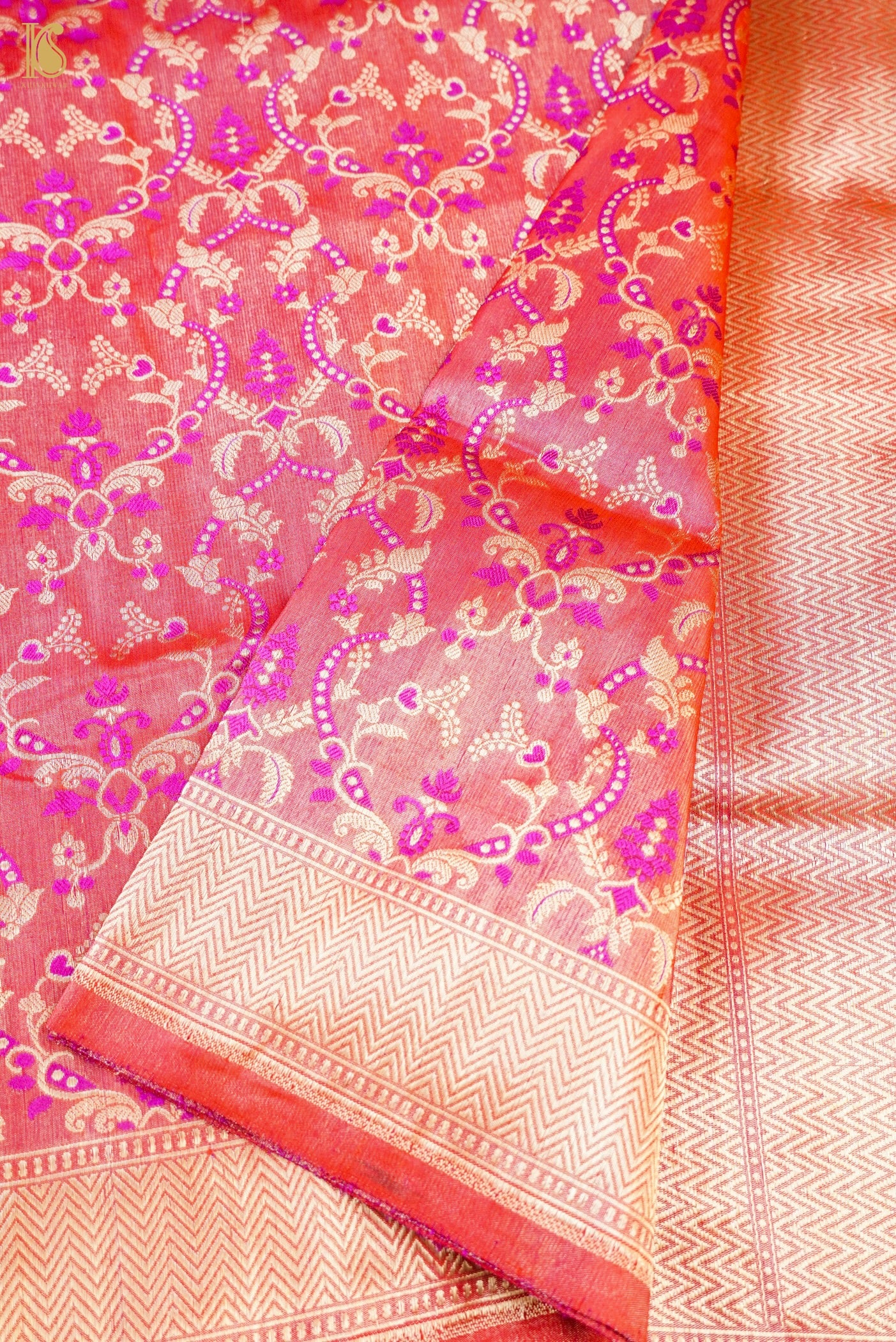 Handloom Banarasi Katan Silk Zari Vasket Saree