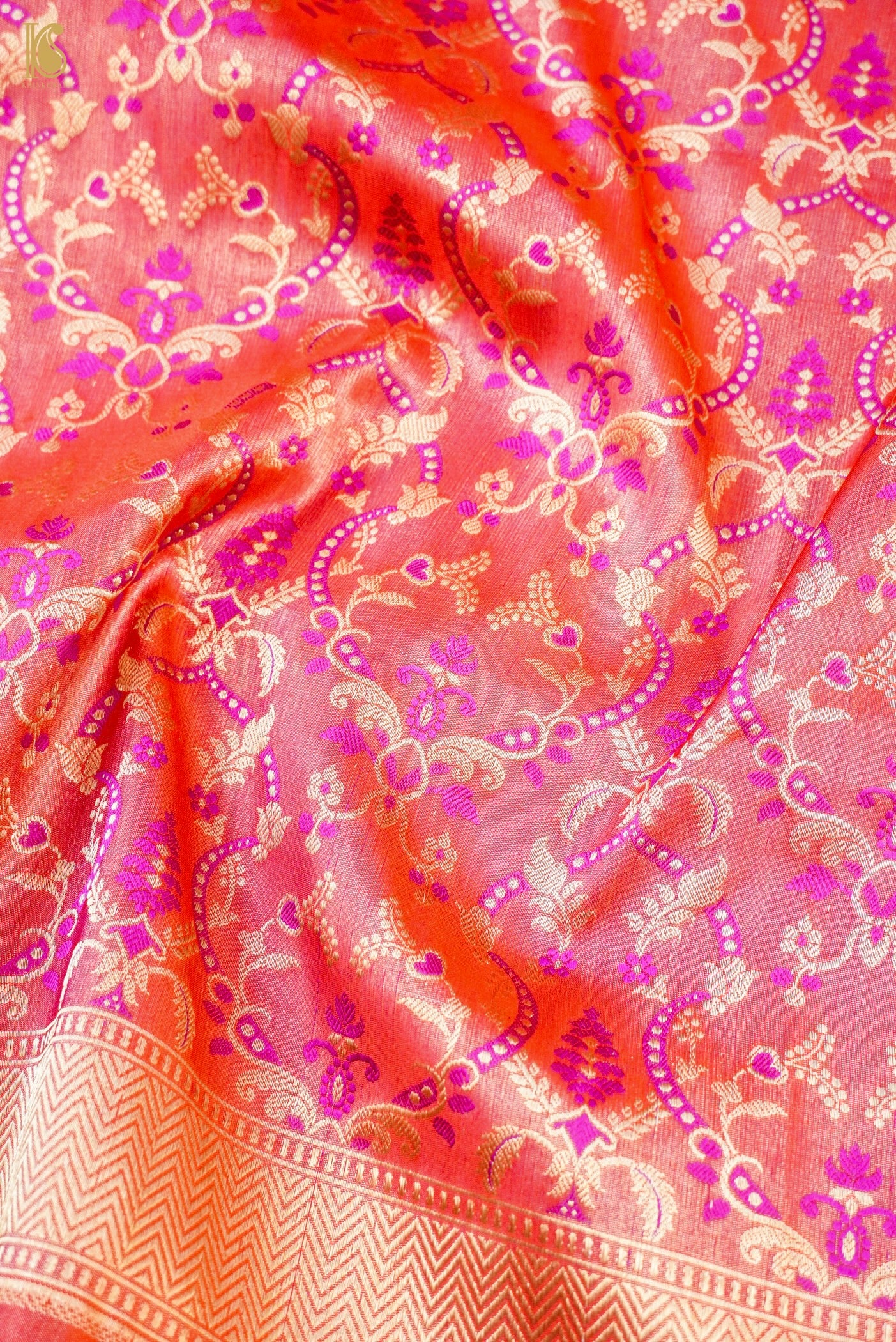 Handloom Banarasi Katan Silk Zari Vasket Saree