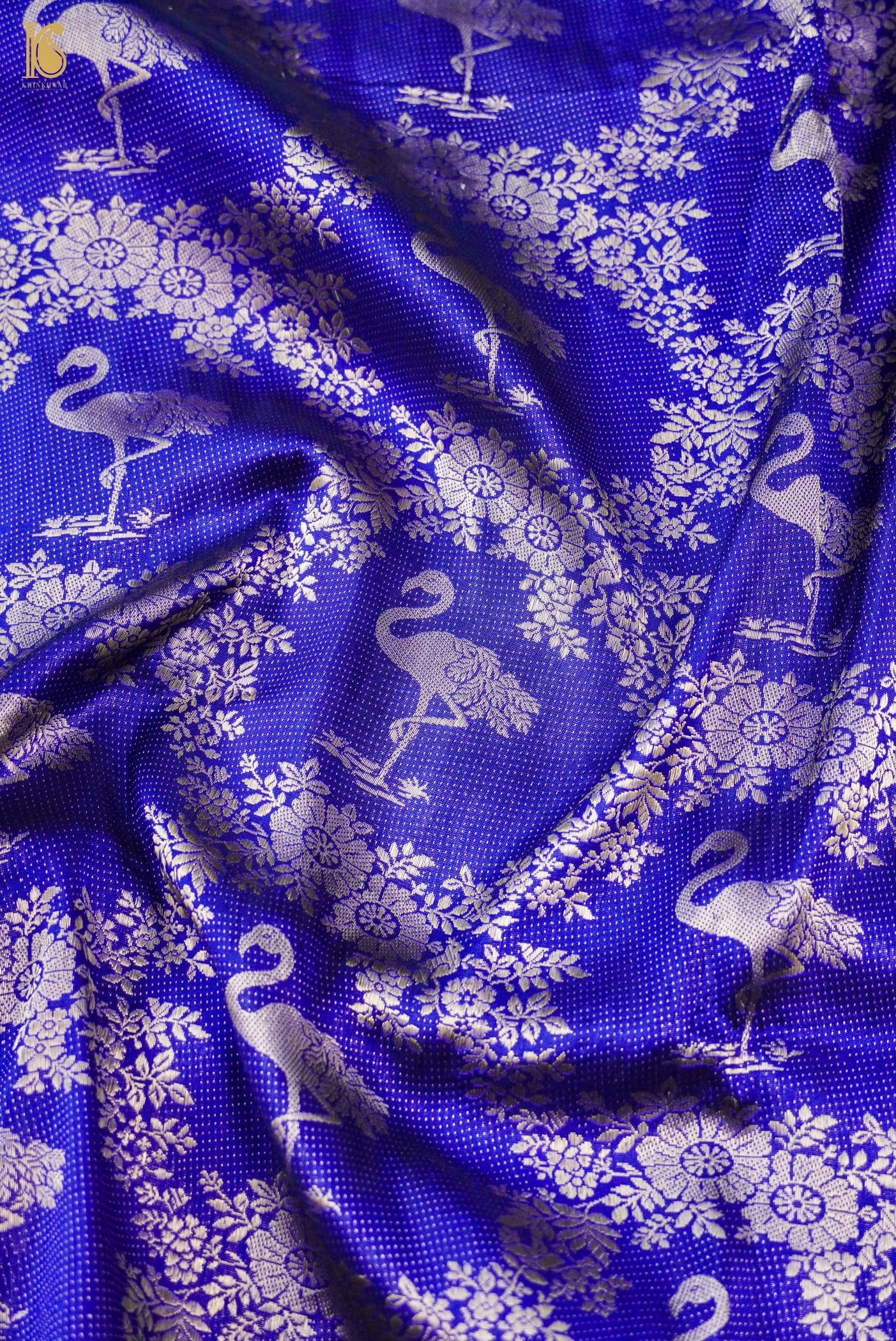 Handwoven Katan Silk Banarasi Crane Saree