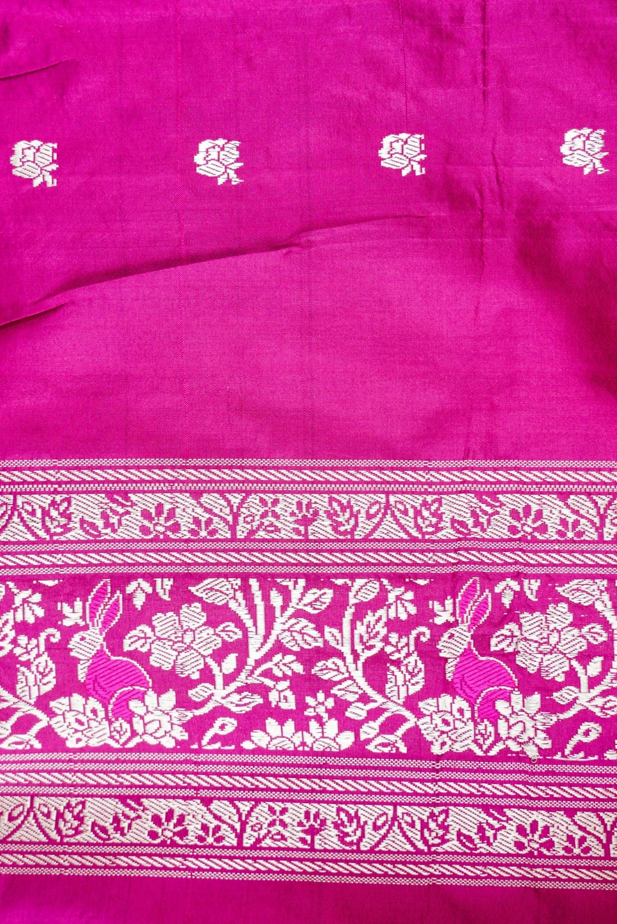 Handloom Banarasi Katan Silk Kadwa Zari Vasket Shikargah Saree