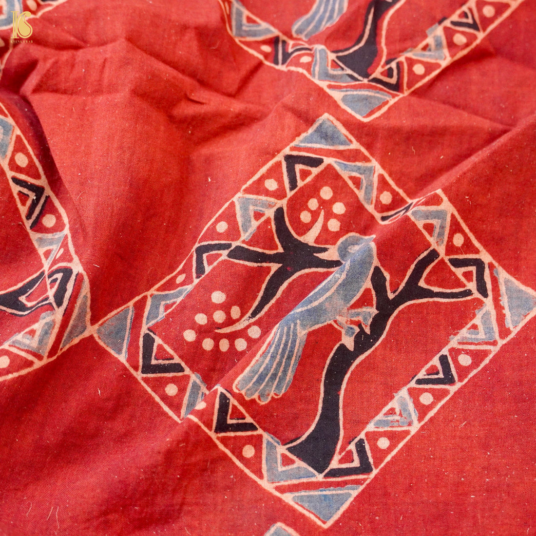 Hand Block Ajrakh Mul Cotton Fabric