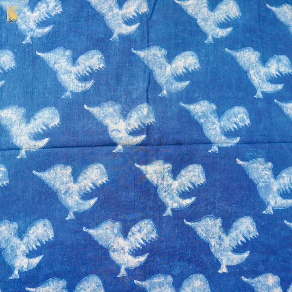 Pakshi - Hand Block Ajrakh Mul Cotton Fabric