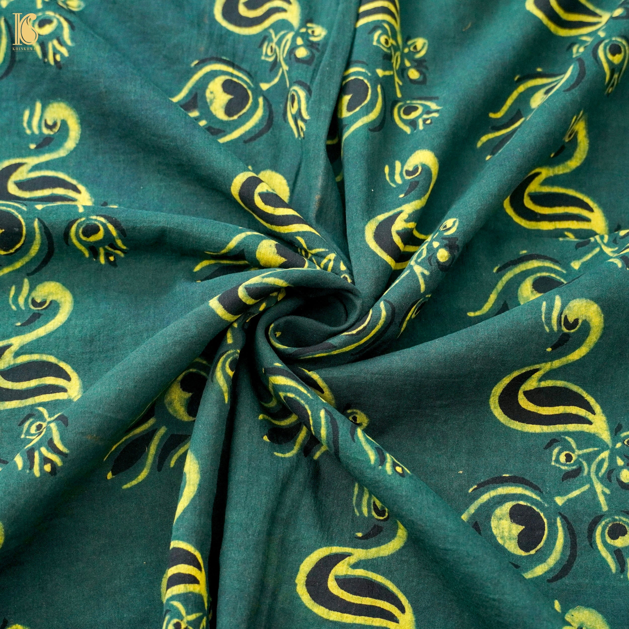 Hand Block Ajrakh Mul Cotton Fabric – Khinkhwab