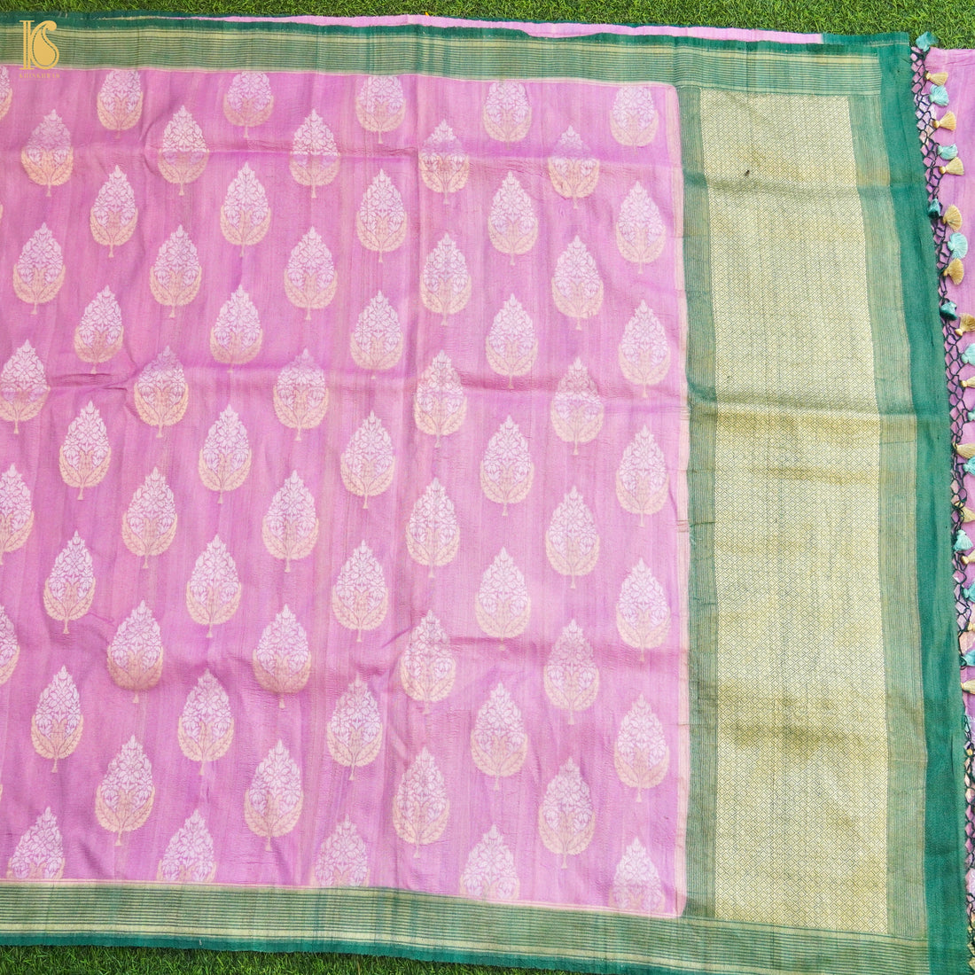 Pure Tussar Georgette Silk Handwoven Banarasi Saree