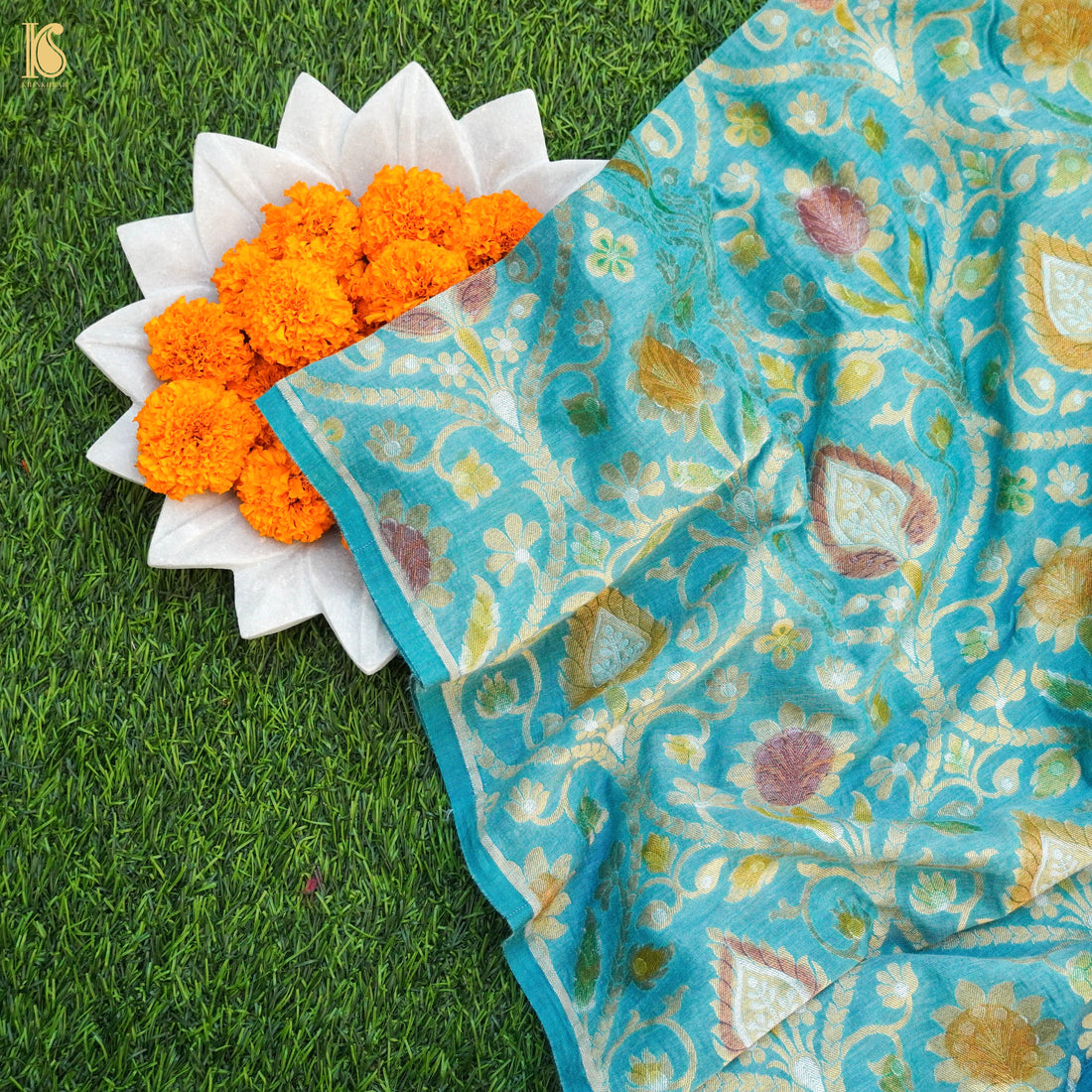 Banarasi Georgette Fabric with Hand Brush