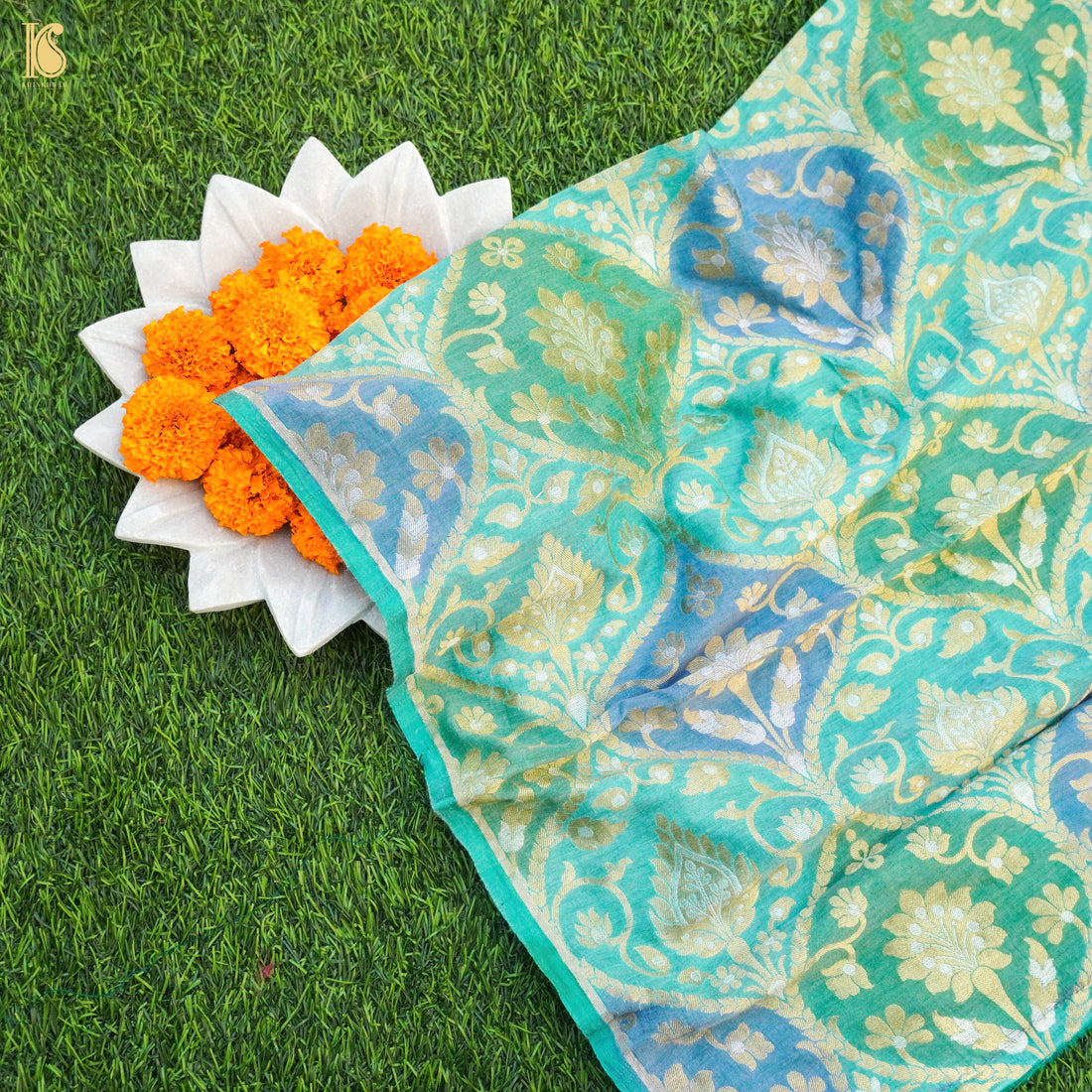 Banarasi Georgette Fabric with Hand Brush