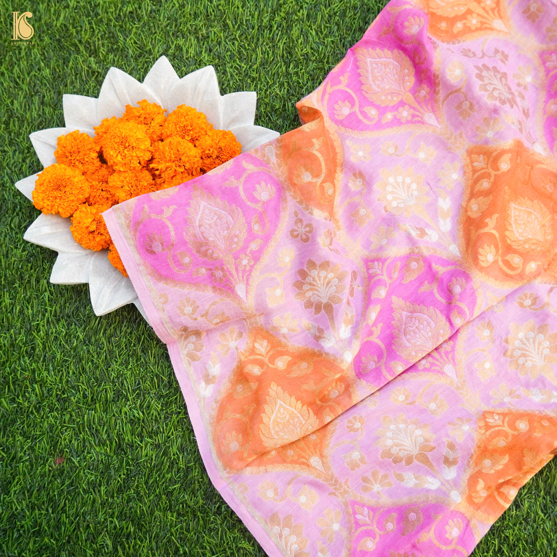 Banarasi Georgette Fabric with Hand Brush