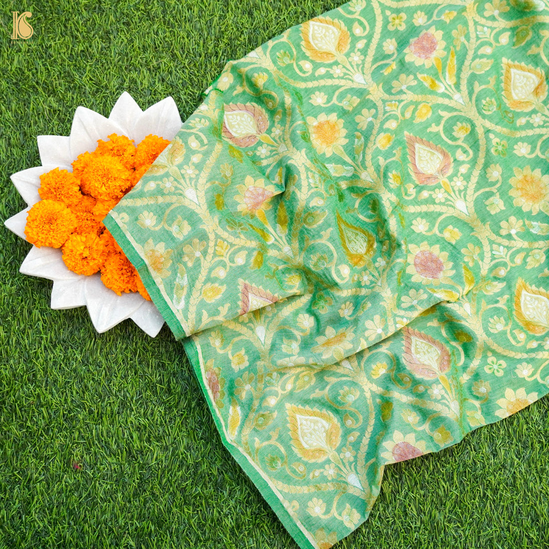 Banarasi Georgette Fabric with Hand Brush