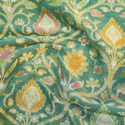 Pure Georgette Banarasi Fabric with Hand Brush