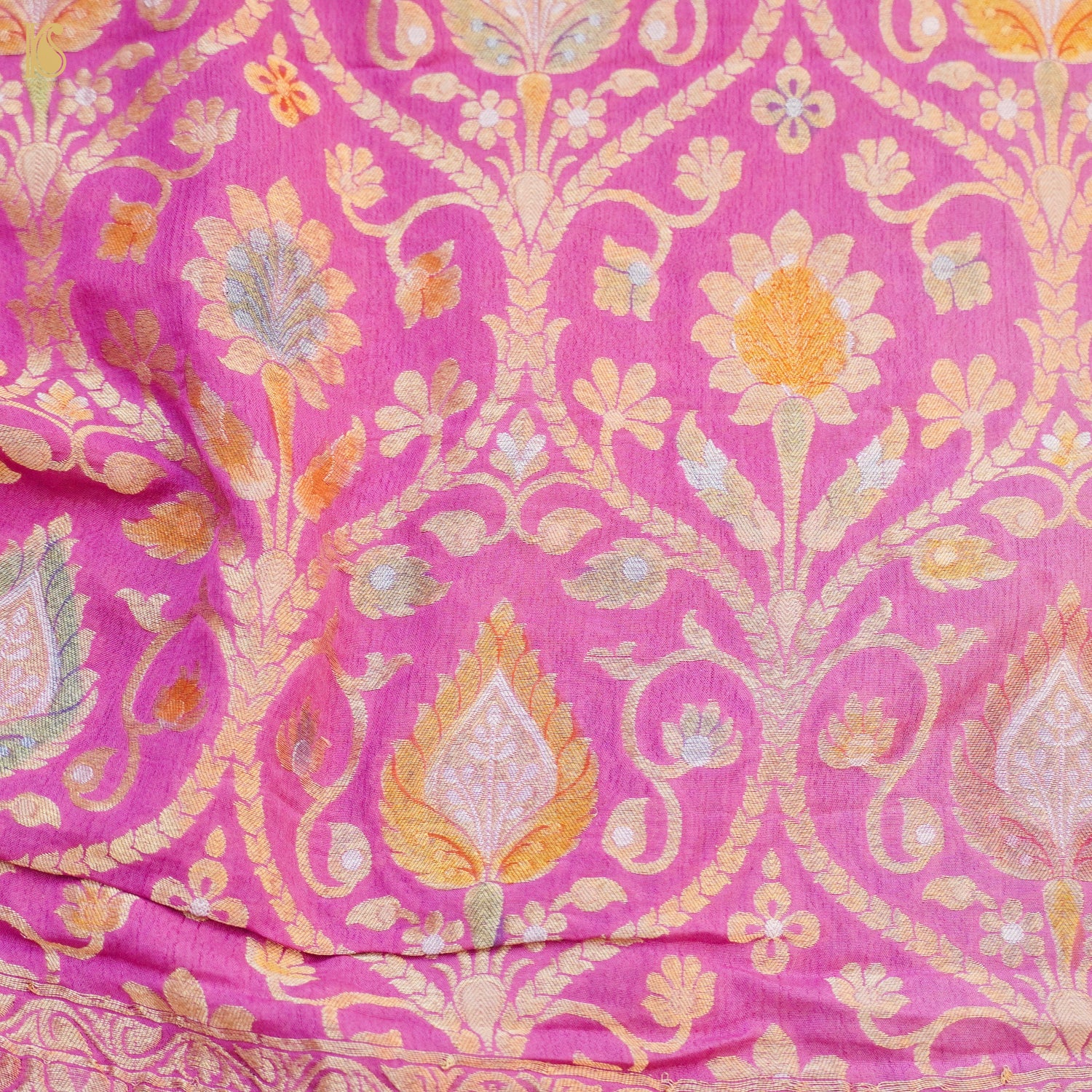 Banarasi Georgette Fabric with Hand Brush