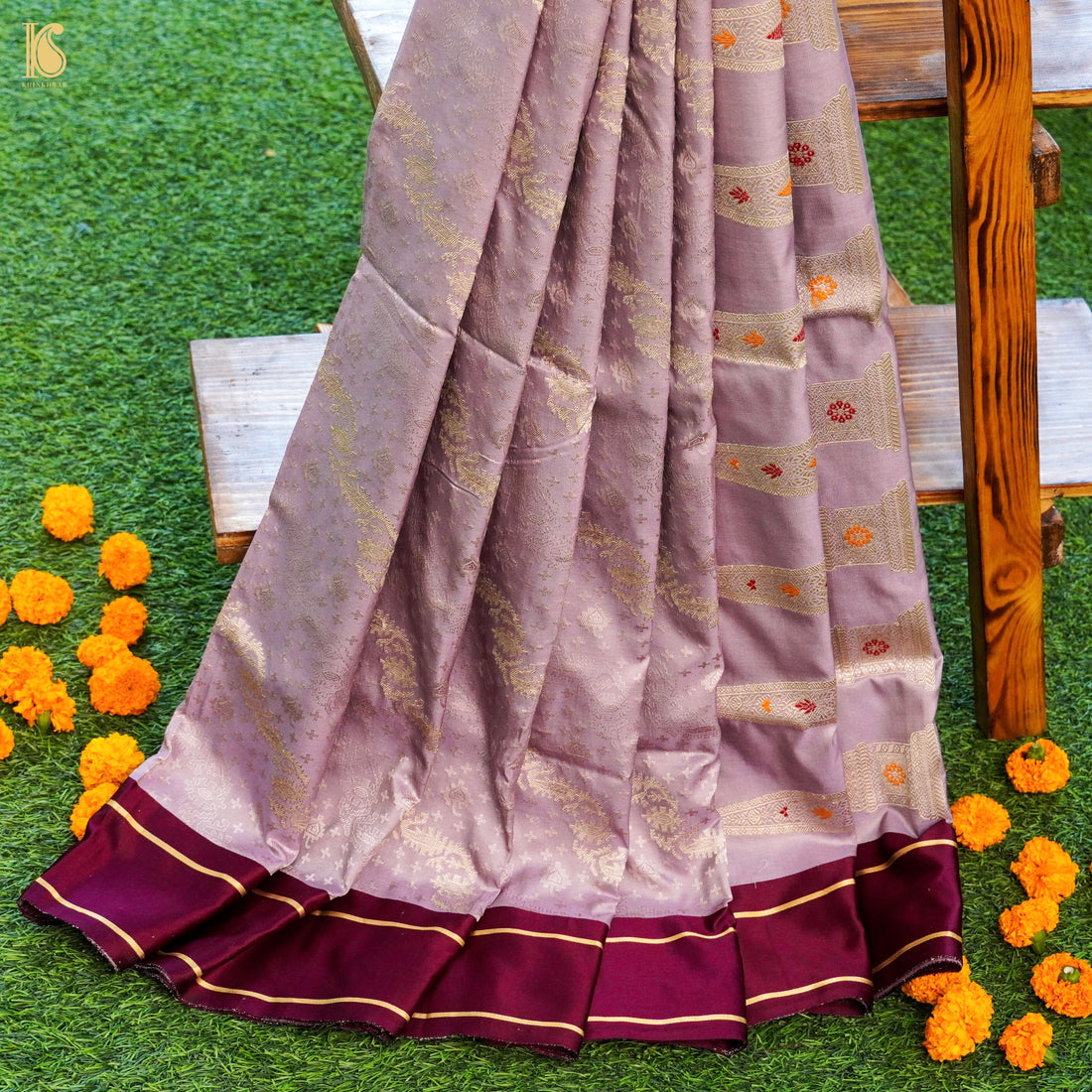 Handloom Banarasi Mashru Silk Kadwa Saree