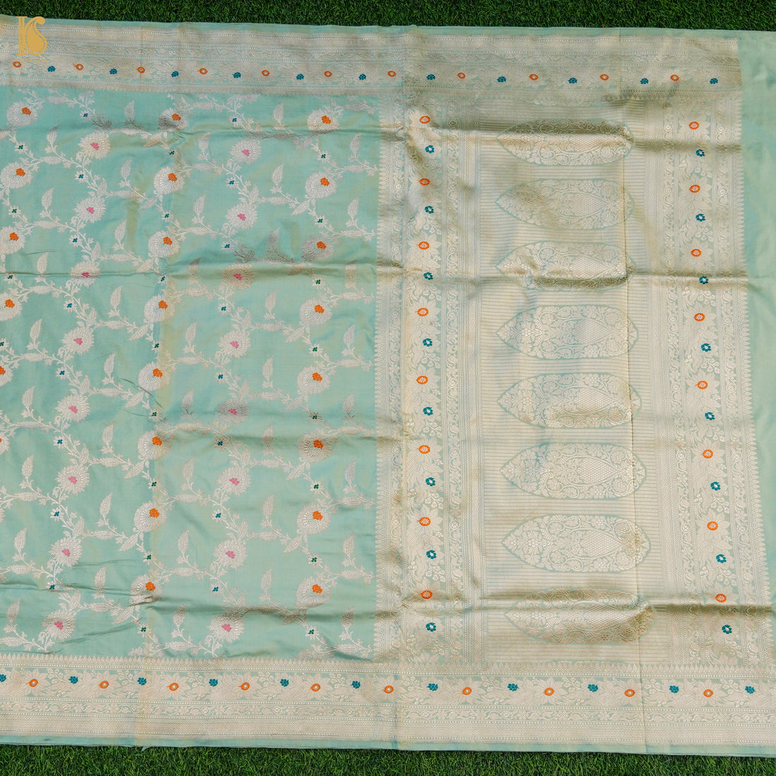 Handloom Banarasi Katan Silk Meenakari Kadwa Jaal Saree