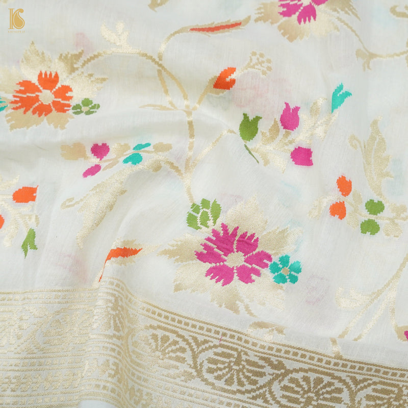 Pure Moonga Silk Handloom Banarasi Meenakari Saree - Khinkhwab
