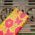Poppy Lime & Pink Titli Print Chiniya Silk Fabric - Khinkhwab