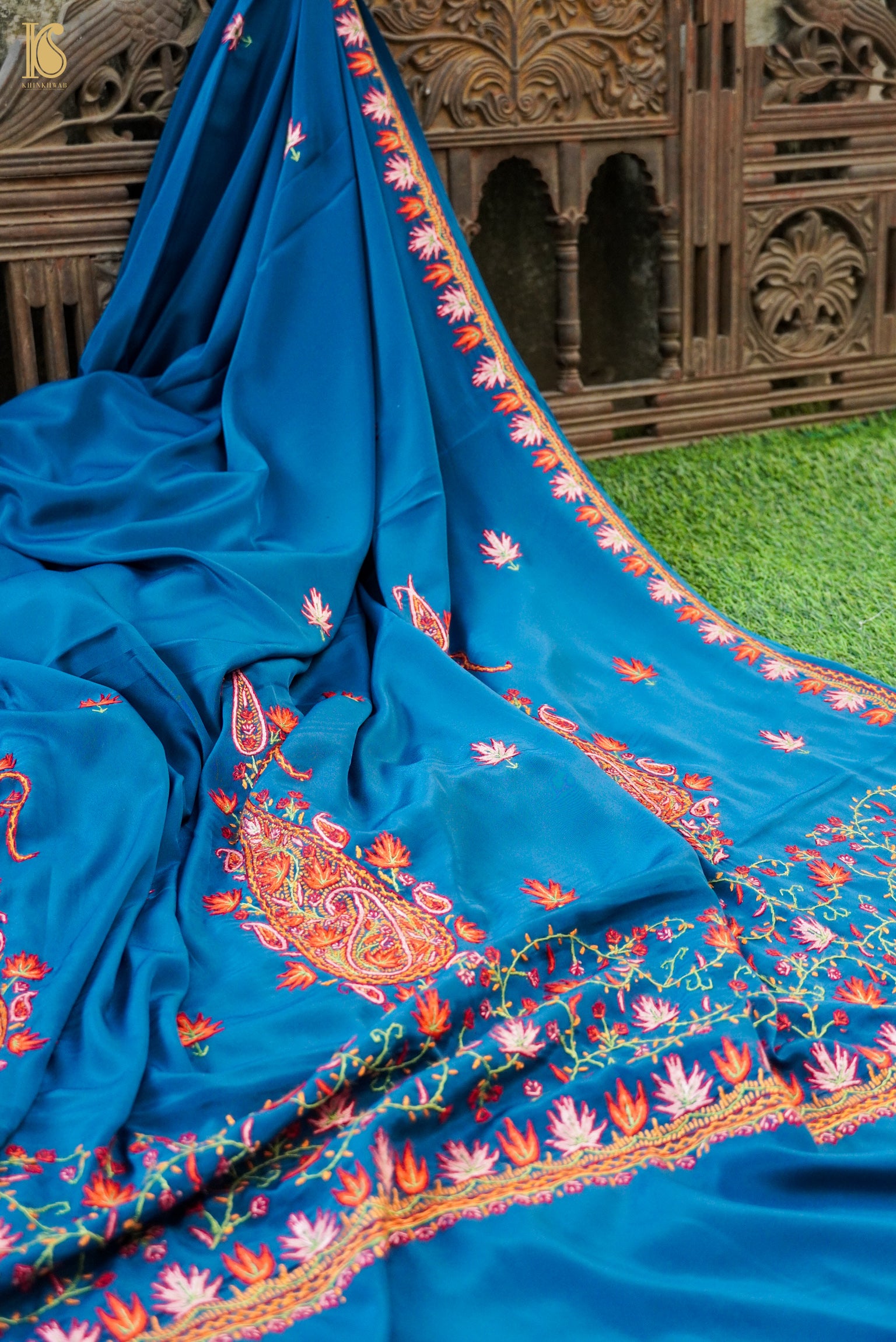 Pandadi Saree Womens Pure Kashmiri Silk Saree With Unstitched blouse Piece  : Amazon.in: Fashion