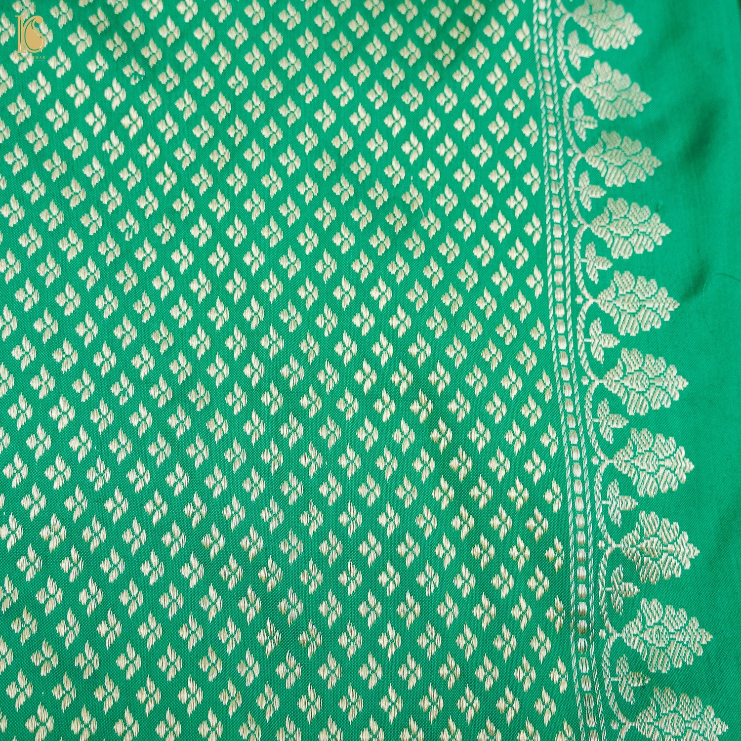 Green Pure  Katan Silk Handwoven Banarasi Kadwa Revival Saree - Khinkhwab