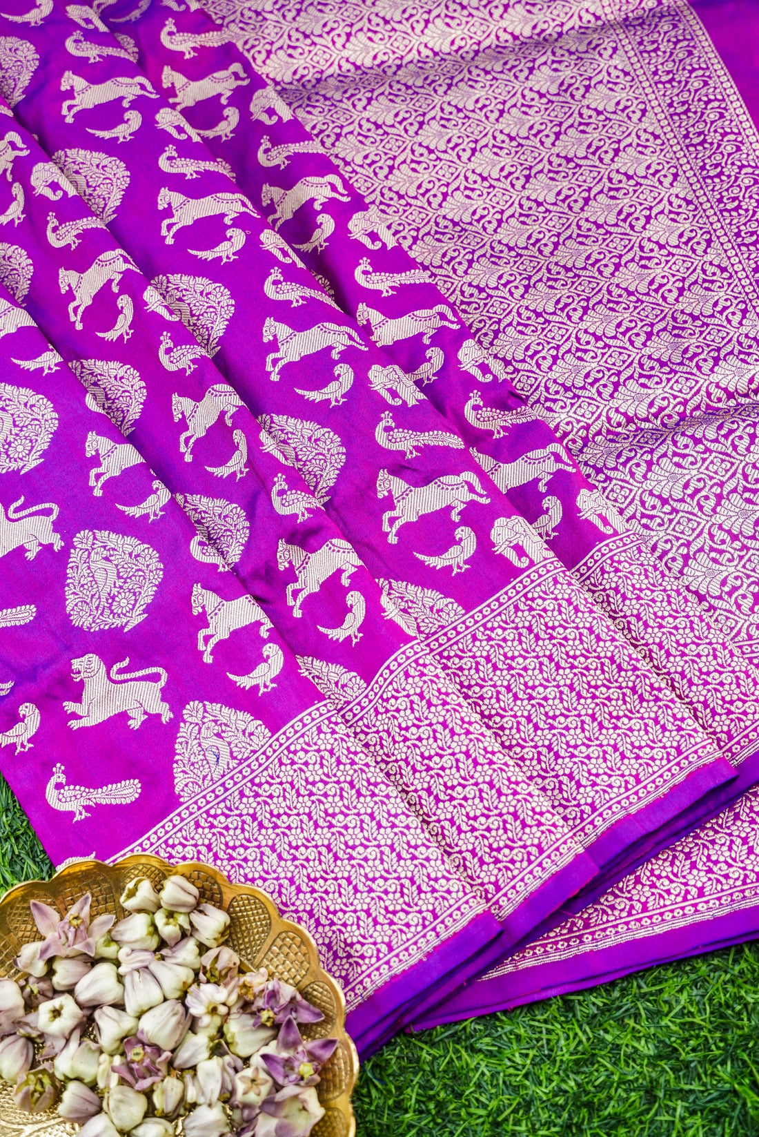 Handwoven Katan Silk Banarasi Shikargah Saree