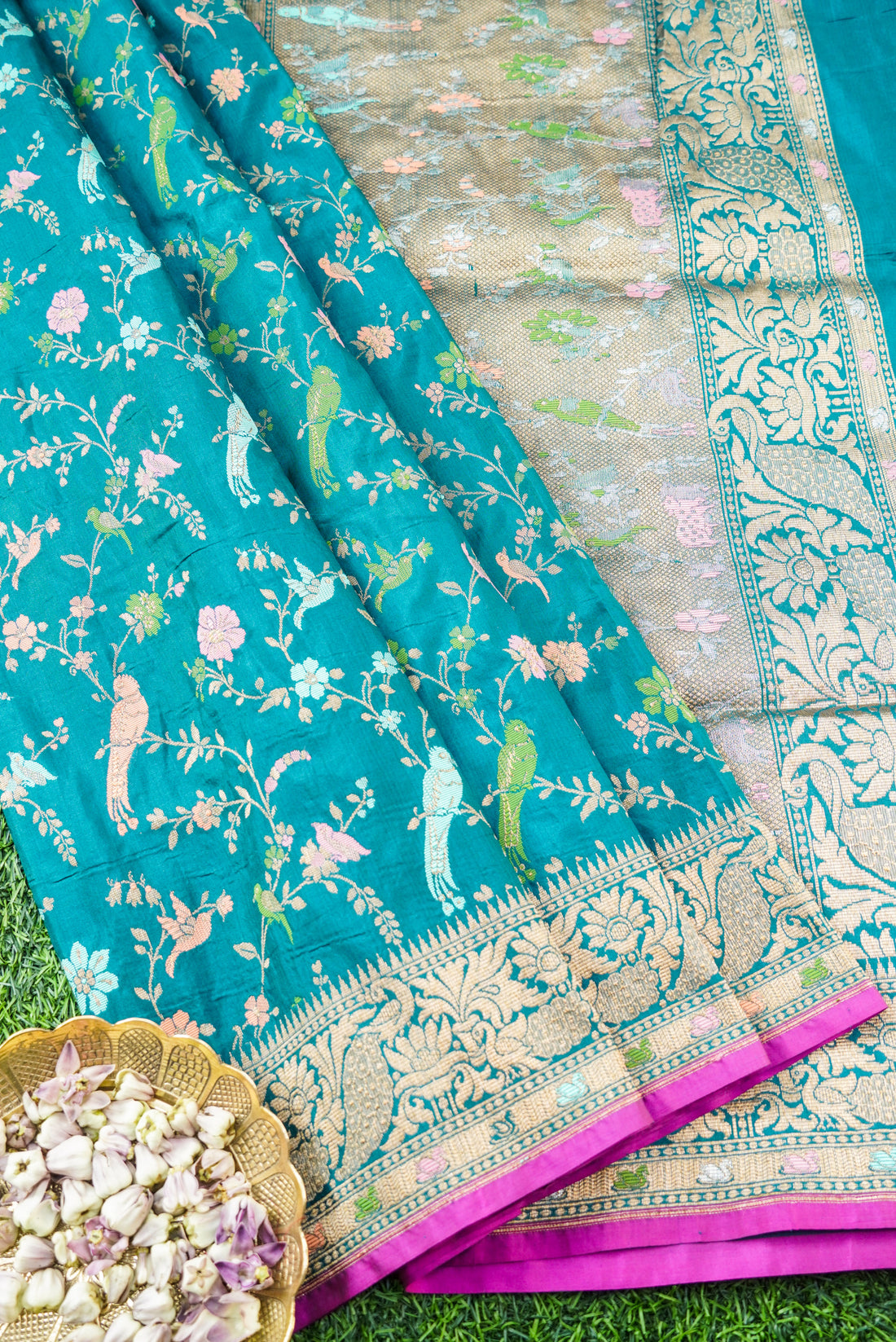 Handwoven Katan Silk Banarasi Shikargah Saree