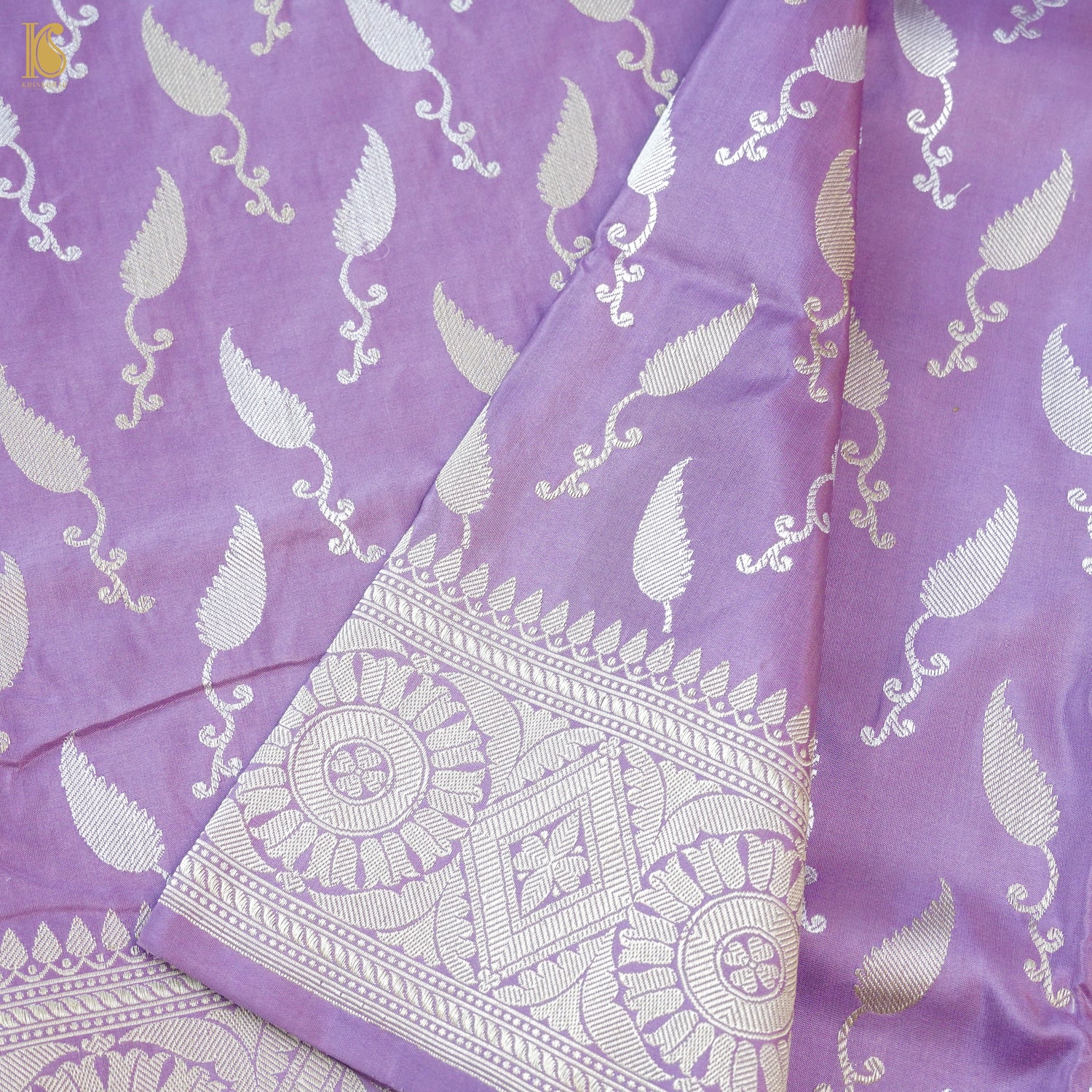 Purple Handloom Banarasi Pure Katan Silk Jaal Saree