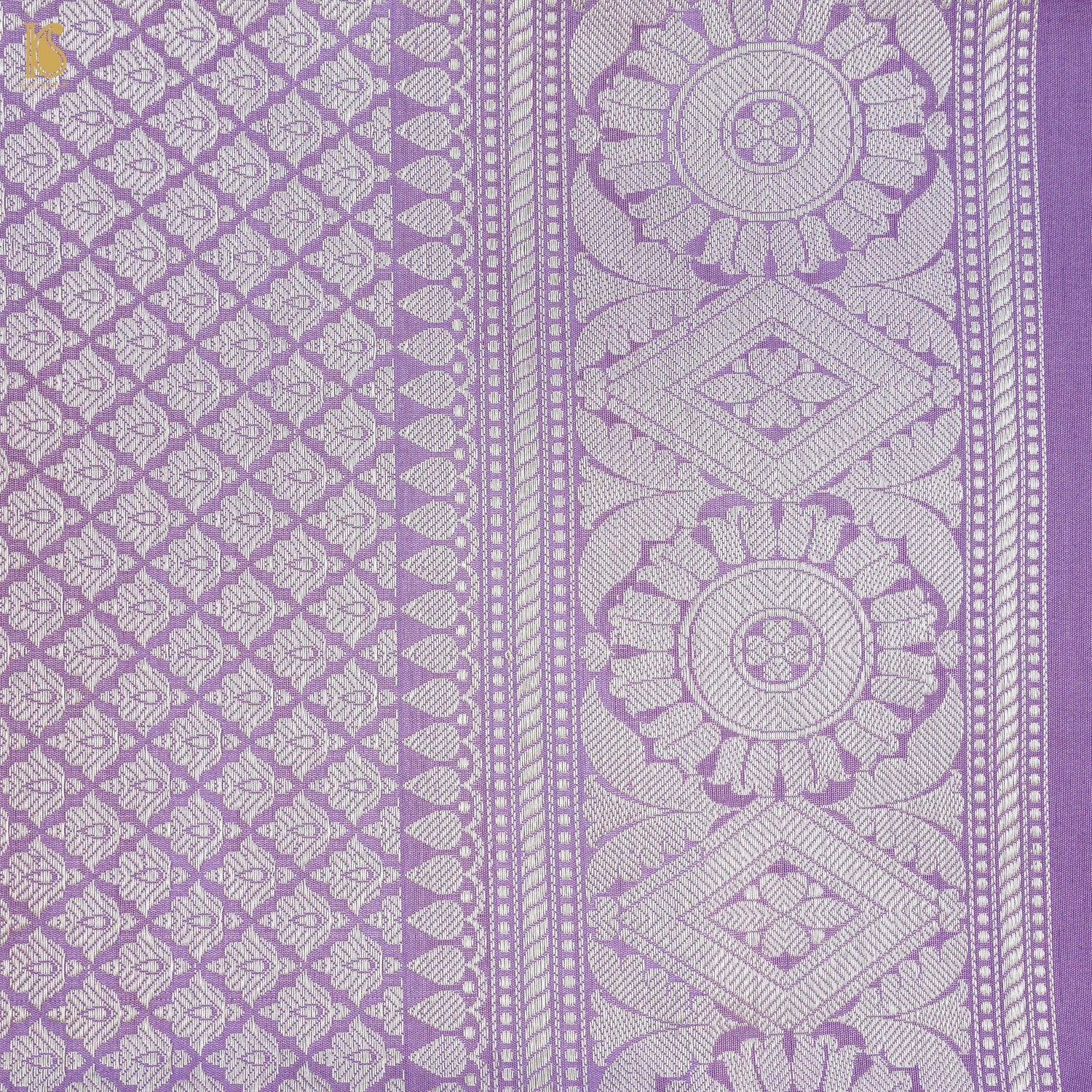 Purple Handloom Banarasi Pure Katan Silk Jaal Saree