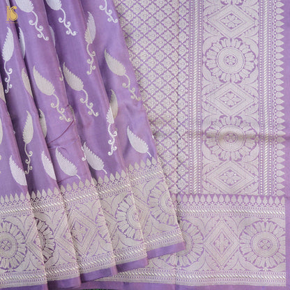 Purple Handloom Banarasi Pure Katan Silk Jaal Saree