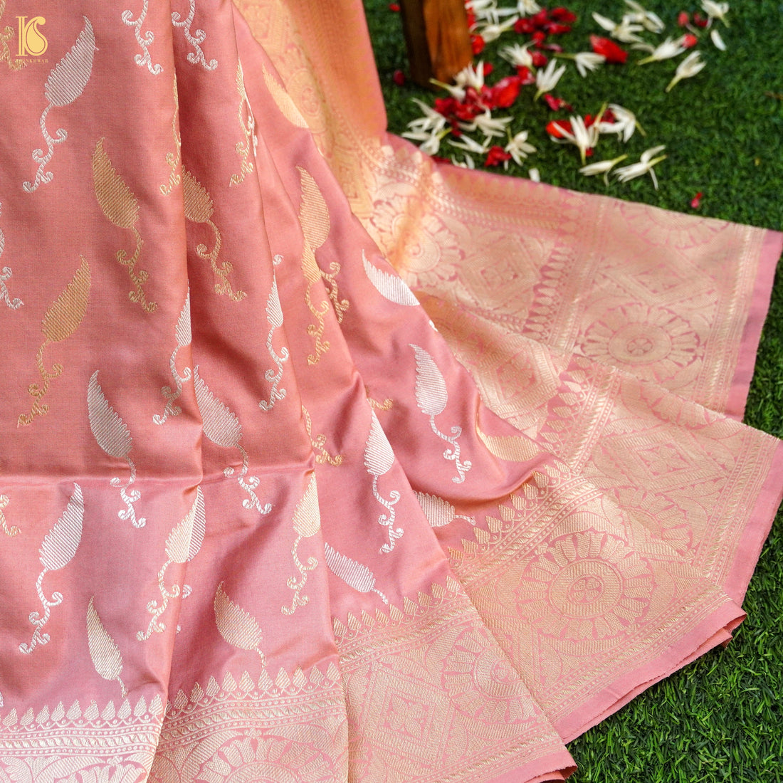 Handloom Banarasi Pure Katan Silk Jaal Saree