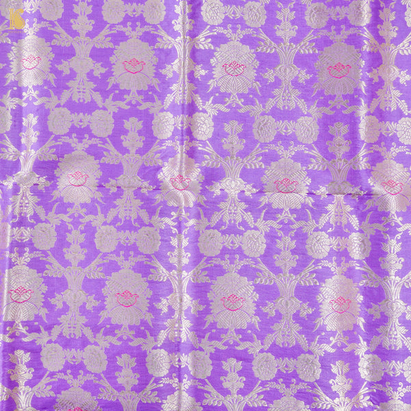 Lavender Pure Brocade Banarasi Mehraab Boota Fabric