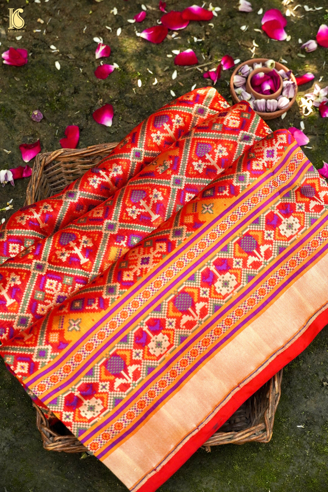 Handwoven Banarasi Katan Silk Patola Saree