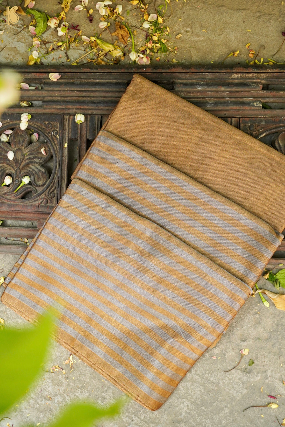 Chanderi Tissue Silk Handwoven Stripes Saree