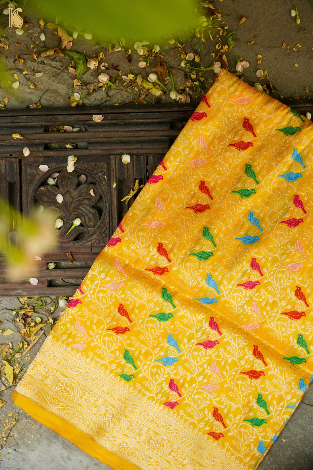 Handloom Banarasi Katan Silk Chidiya Saree