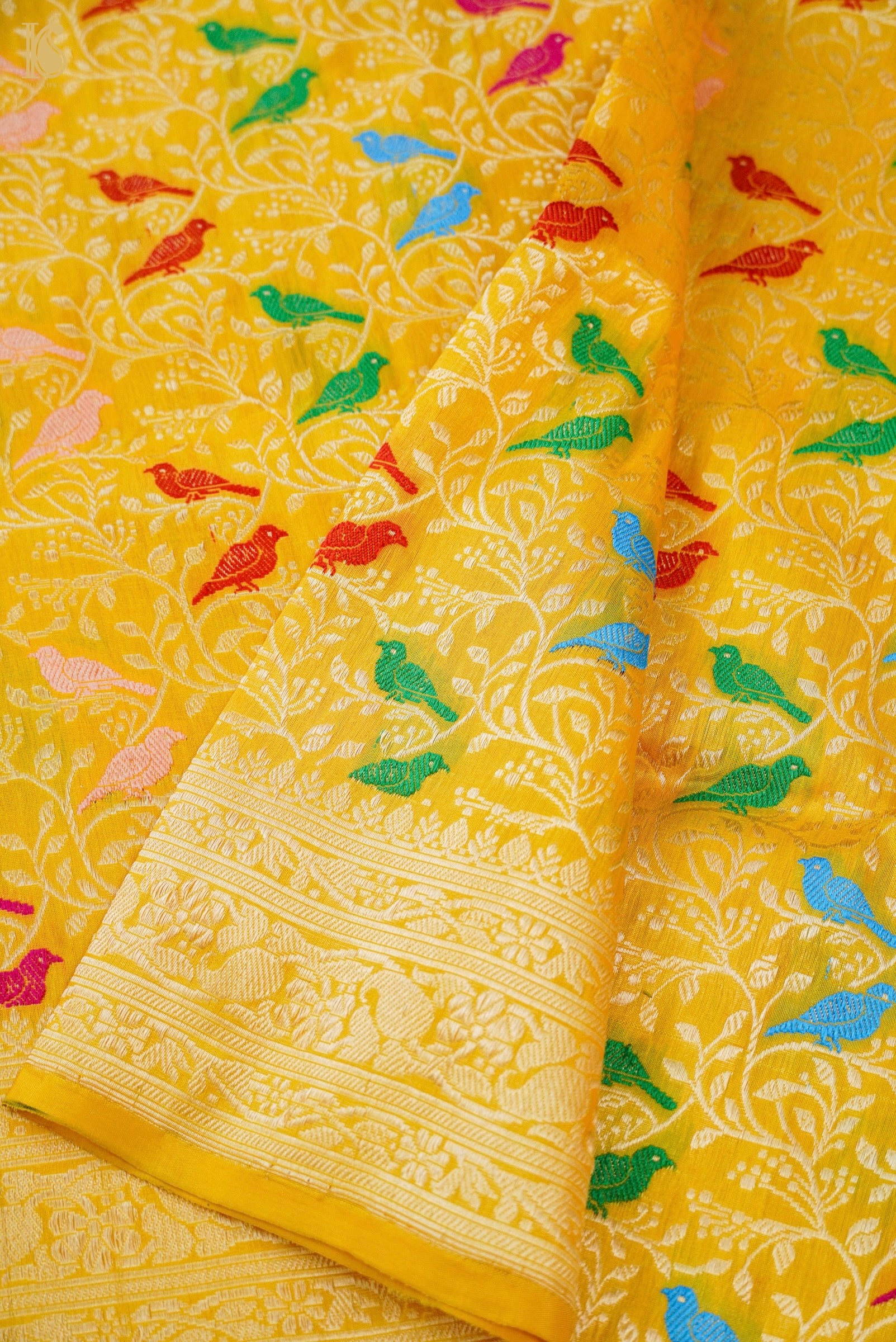 Handloom Banarasi Katan Silk Chidiya Dupatta