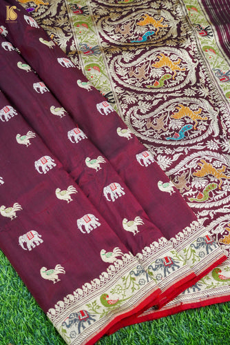 Handloom Banarasi Katan Shikargah Saree