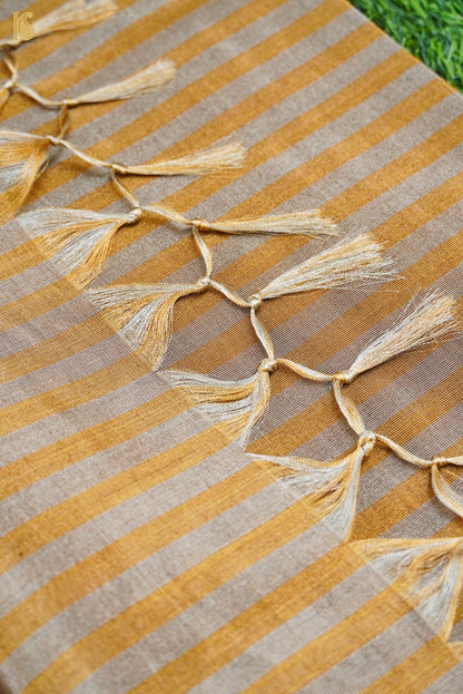 Chanderi Tissue Silk Handwoven Stripes Saree