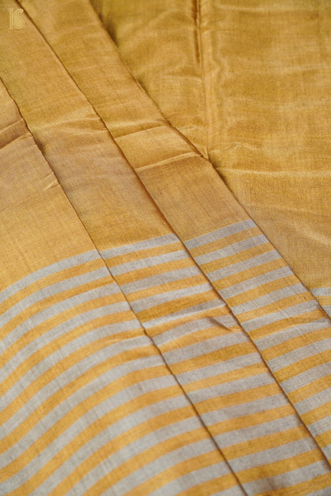 Chanderi Tissue Silk Handwoven Stripes Saree