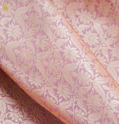 Pink Pure Katan Silk Handloom Banarasi Kalidar Lehenga