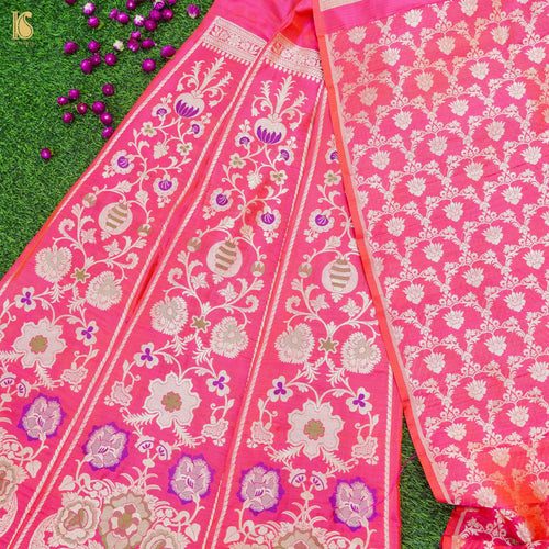 Handloom Banarasi Katan Silk Kalidar Guldasta Lehenga