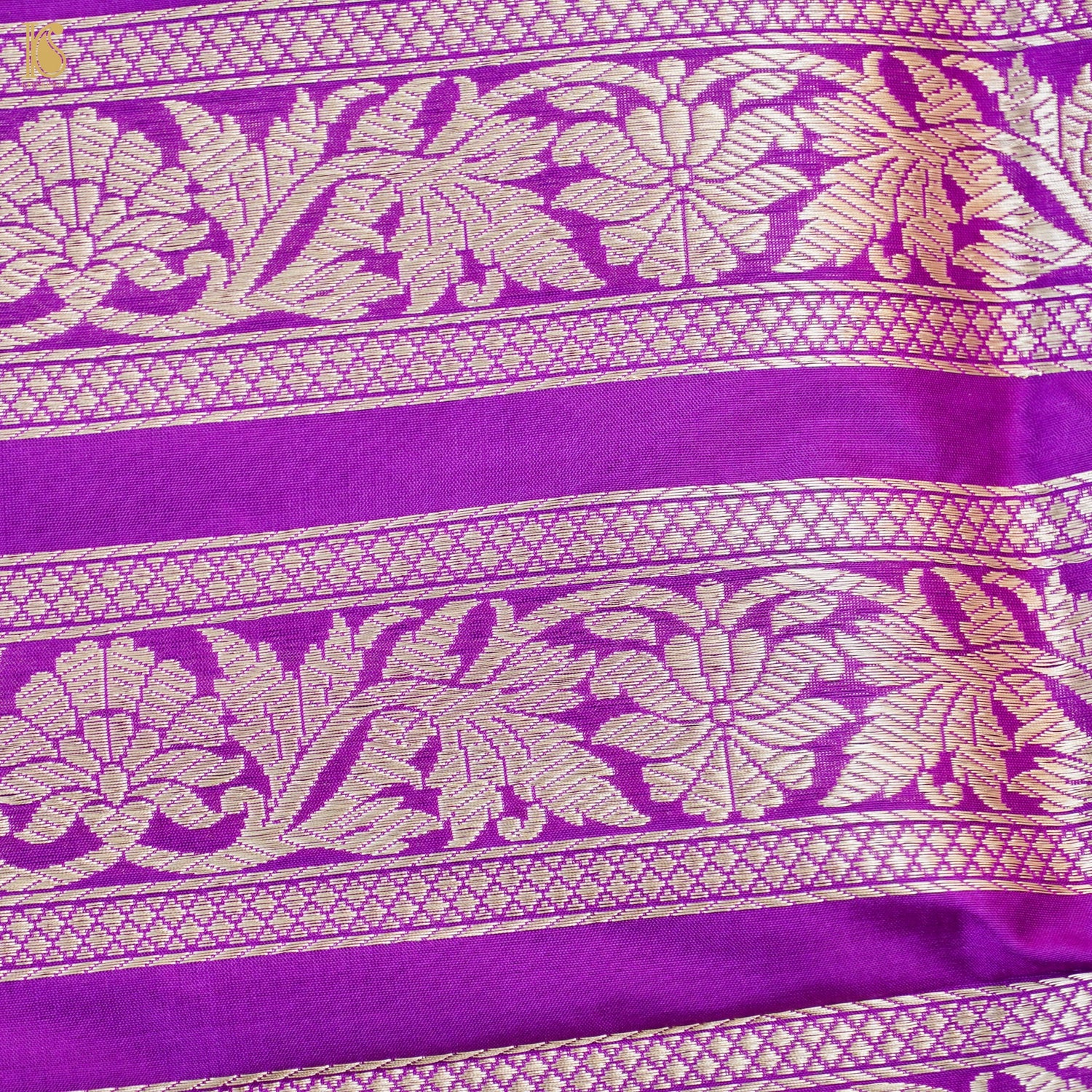 Orchid Purple Pure Katan Silk Handloom Banarasi Kalidar Lehenga