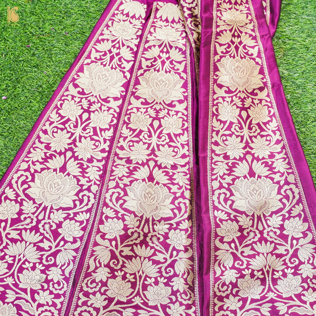 Handloom Banarasi Katan Silk Kalidar Lotus Lehenga