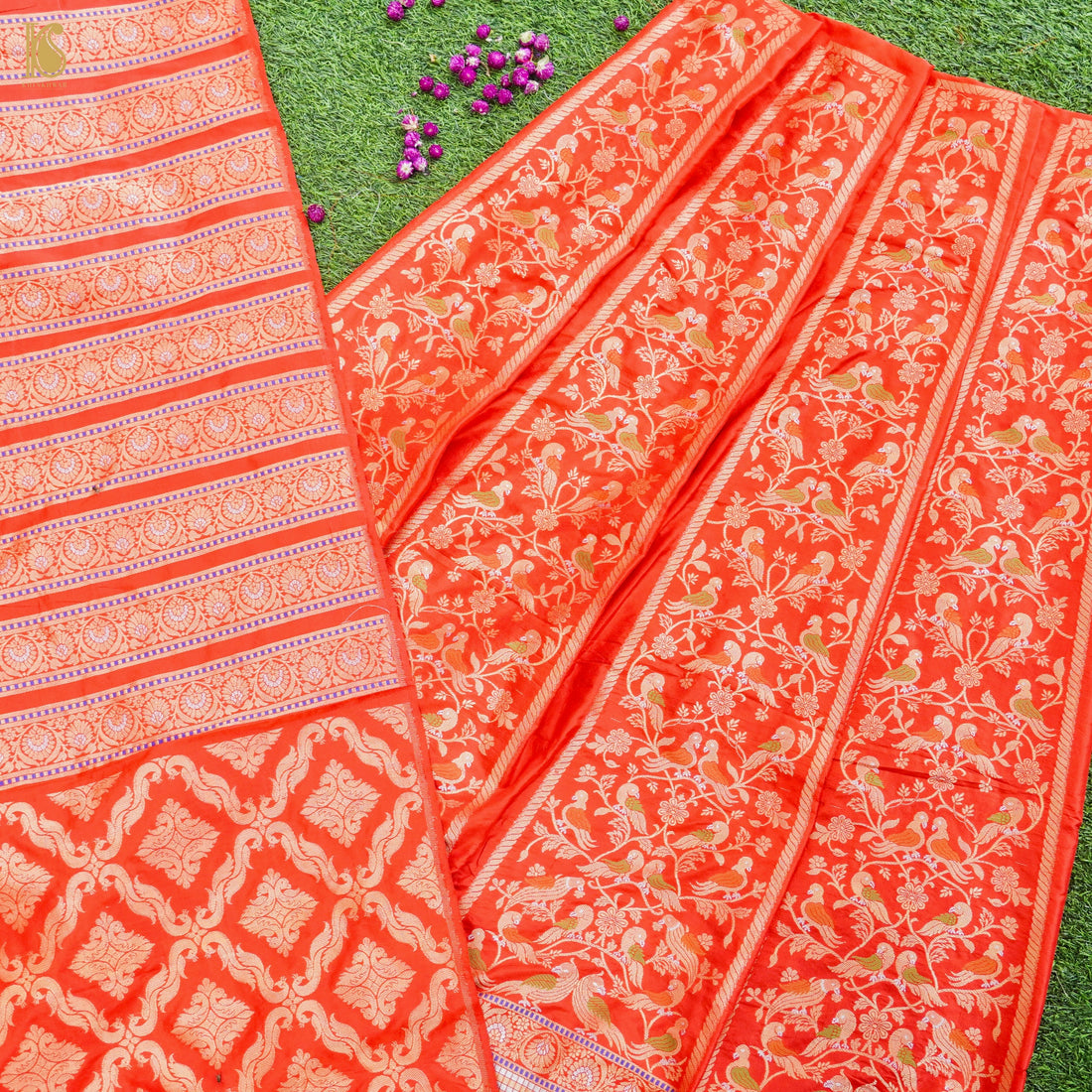 Handloom Banarasi Katan Silk Kalidar Kilikila Lehenga