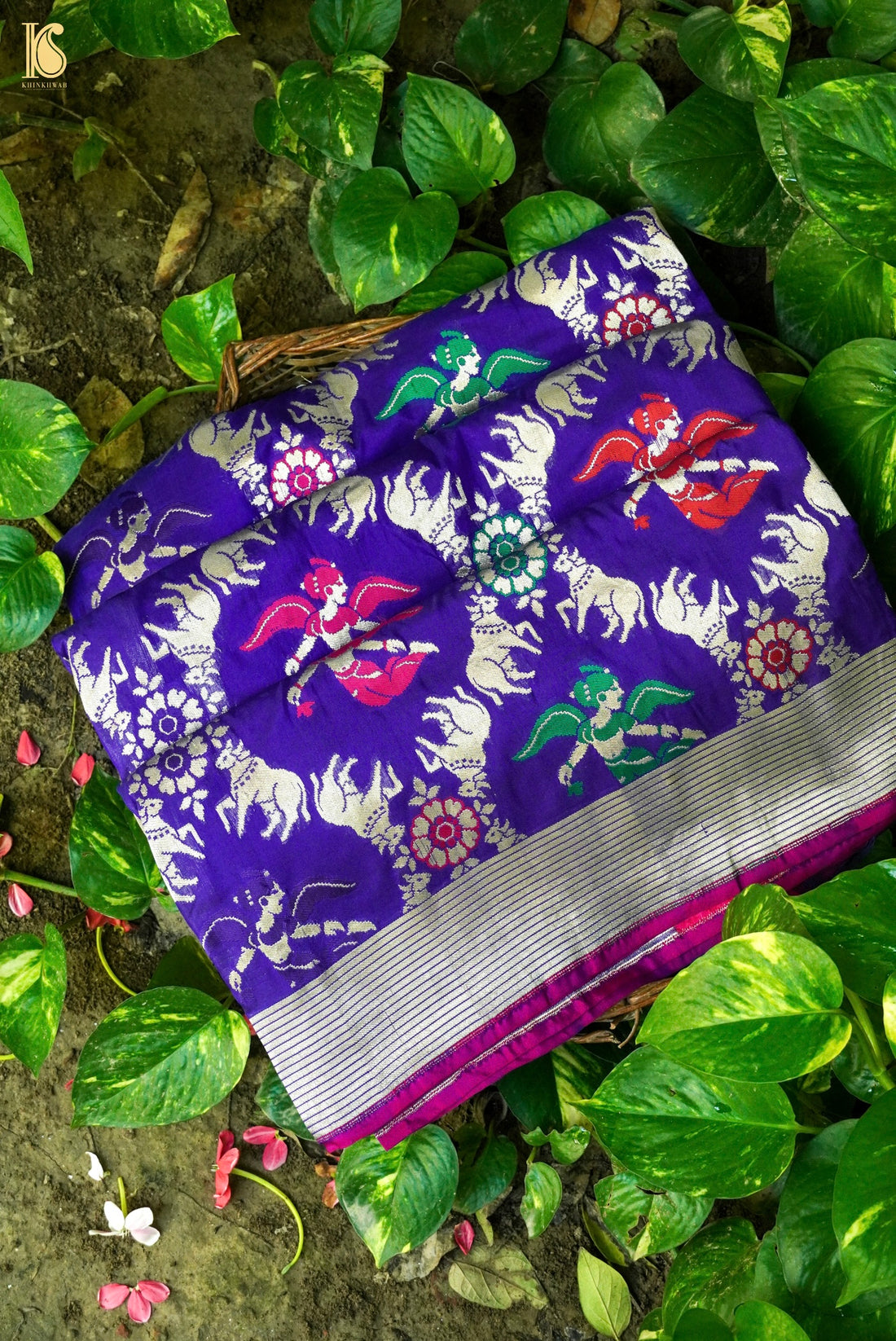 Handwoven Katan Silk Banarasi Shikargah Saree