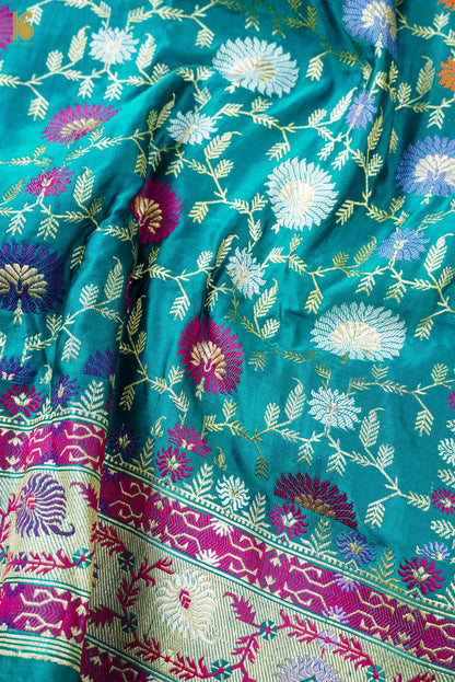 Handloom Banarasi Katan Silk Kadwa Mina Saree