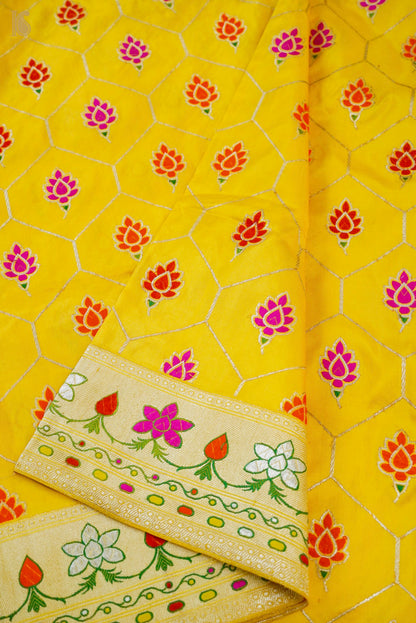 Banarasi Handloom Pure Katan Silk Kadwa Saree