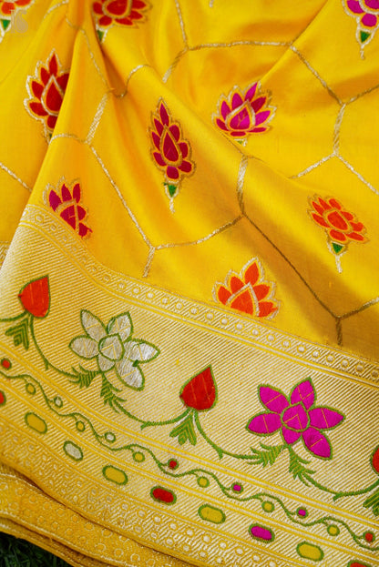 Banarasi Handloom Pure Katan Silk Kadwa Saree