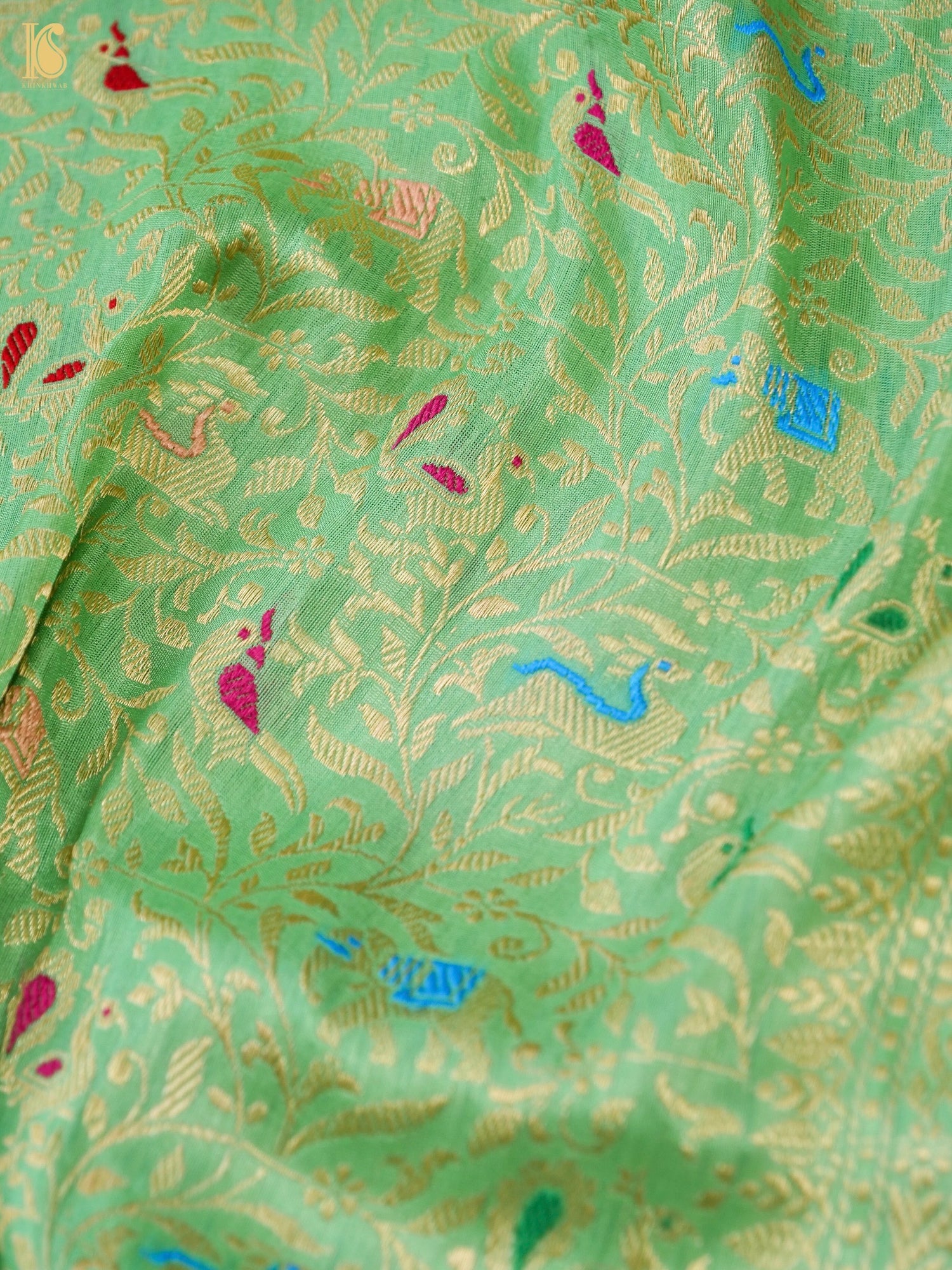 Handwoven Banarasi Katan Silk Shikargah Dupatta