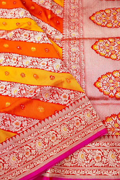 Handloom Banarasi Pure Katan Silk Rangkat Saree