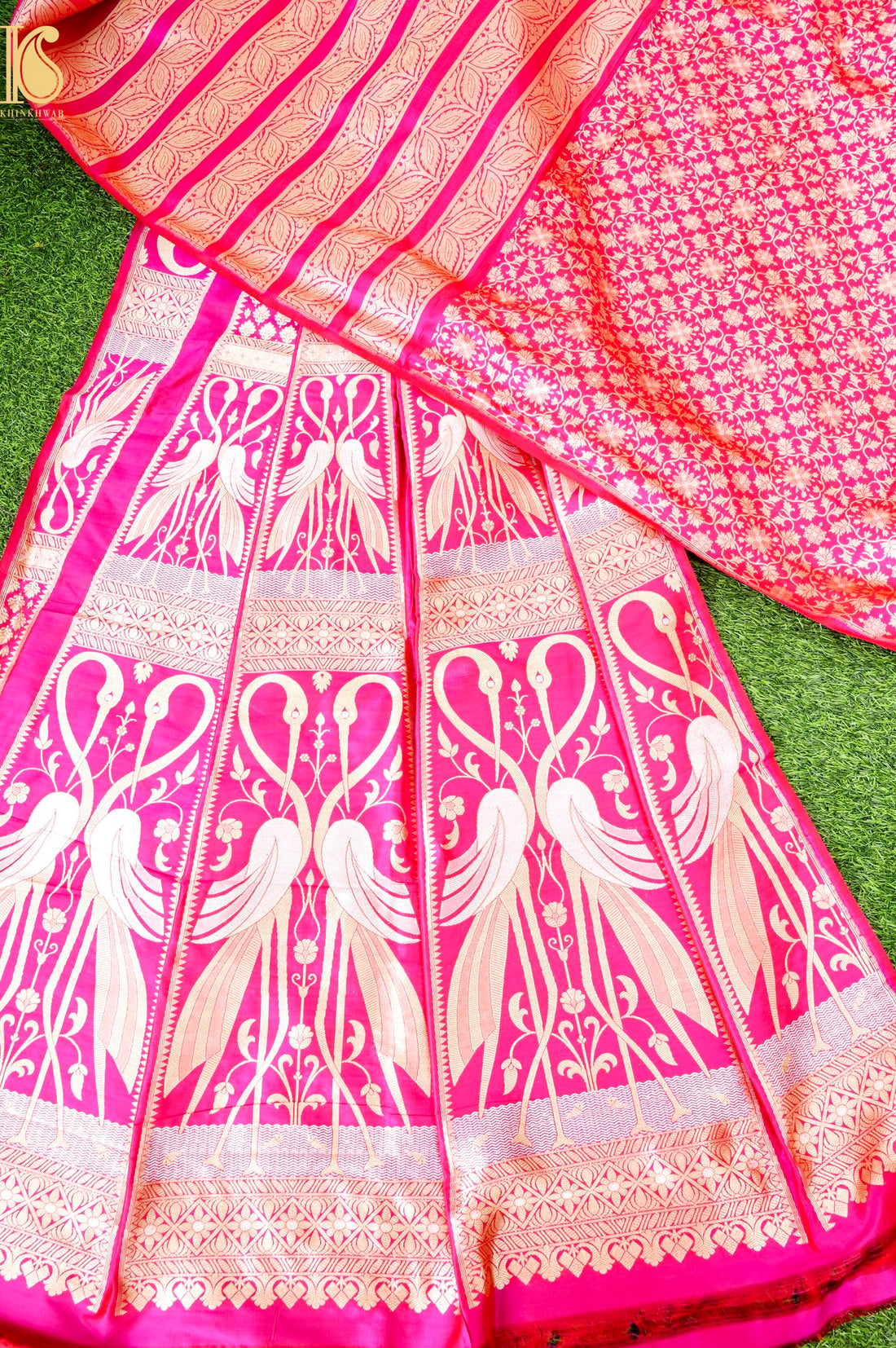 Handloom Banarasi Katan Silk Kalidar Swanwi Lehenga