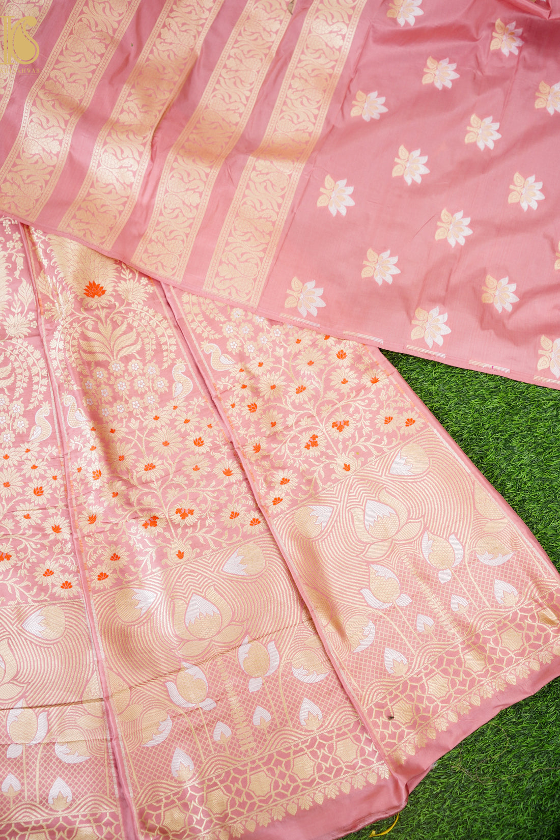 Handloom Banarasi Katan Silk Kalidar Mrinala Lehenga